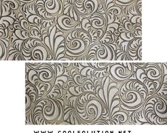 two pictures of the same wallpaper with different designs on it, one in grey and white