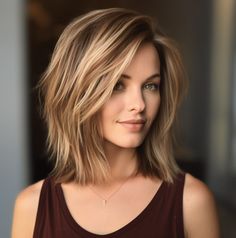 Not everyone who wants a low-maintenance haircut wants to completely chop off their tresses. So what’s a gal to do? #medium #length #haircut Medium Length Hair With Blonde Highlights, Womens Haircuts Medium, Haircuts For Medium Length Hair, Layered Haircuts For Medium Hair, Birthday Hair, Shoulder Length Hair Cuts