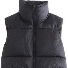 Super Cute Black Vest. Never Worn, I Just Ordered Two Different Sizes And This One Didn’t Fit How I Wanted It To. Winter Crops, Jeans Patchwork, Crop Vest, Sleeveless Puffer, Cropped Puffer Jacket, Casual Outerwear, Cropped Vest, Cotton Vest, Sleeves Clothing