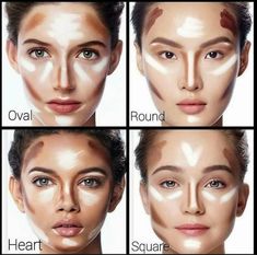 Face contour and highlight tutorial for different face shapes Teknik Makeup, Best Contouring Products, Makeup 101, Smink Inspiration, Under Eye Concealer