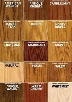 the different types of wood that are available in various colors and sizes, including white oak,