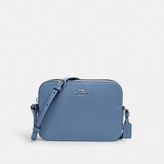 Brand New! Classic Blue Bags With Silver-tone Hardware, Classic Light Blue Shoulder Bag For Travel, Modern Light Blue Bag With Removable Pouch, Modern Light Blue Travel Bag, Classic Blue Pouch Bag, Classic Blue Shoulder Bag For Travel, Modern Light Blue Bag With Adjustable Strap, Modern Light Blue Crossbody Bag, Coach Blue Shoulder Bag With Silver-tone Hardware