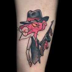 Pink Panther Tattoo, Japanese Tattoo Words, Disney Sleeve Tattoos, Cartoon Film, Leopard Tattoos, Stitch Tattoo, Cool Tattoo Drawings, Panther Tattoo, Phoenix Tattoo Design