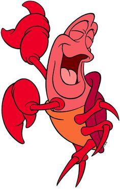 a cartoon lobster with its mouth open and tongue out