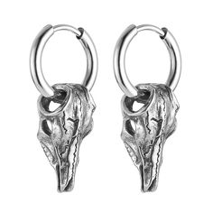 PRICES MAY VARY. Goat Head Earring: Retro gothic punk goat design, classic simplicity. Every detail has been polished, authentic to the touch and extremely visual, comfortable to wear and a great choice for a club or Halloween party. Clothing to match the rock, goth and hip-hop styles Material: Made with high-quality stainless steel, this earring is durable, hypoallergenic, hinged hoop structure ensures a secure and comfortable fit, allowing you to confidently wear them all day long. Size: The g Baphomet Goat, Goat Design, Earring For Men, Goat Head, Punk Earrings, Gothic Punk, Earring Jewelry, Hip Hop Fashion, Beautiful Gift Boxes