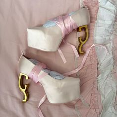 Serpenti Apparel Pink Ribbon The Ballerina Heels Definitely The Prettiest Shoes I Own But Have Only Tried On. Serpenti Apparel, Ballerina Heels, The Ballerina, Ballerina Flats, Pretty Shoes, Pink Ribbon, Pink Gold, Me Too Shoes, Pink And Gold