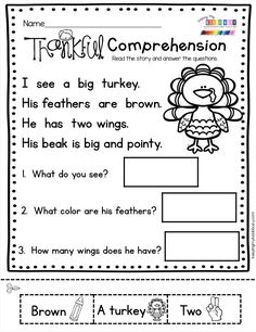 the thanksgiving worksheet for students to practice reading