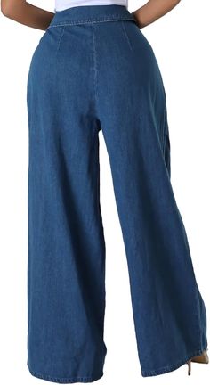 Crafted from high-quality black denim, these high-waisted jeans are designed for both style and comfort. The included belt cinches the waist for a flattering fit, while the versatile color makes them a staple piece in any wardrobe. Elevate your outfit game with these must-have jeans. 95% Polyester, 5% Elastane Brand Size Dress Bust Waist Hip XS 0-2 31-32.5'' 23-24'' 31-34" S 4-6 33-35'' 25-26'' 35-37" M 6-12 35-36'' 27-28'' 38-39" L 12-14 38-40'' 29-31'' 40-42" XL 14-16 40-42'' 33.5-36'' 44-46" 2XL 18-20 42"-44" 37"- 40" 47"-50" Non-stretch Mid-rise Jeans With Belt Loops, Dark Wash Cropped Wide Leg Pants With Five Pockets, Versatile Dark Wash Jeans For Spring, Wide Leg Washed Blue Flare Jeans With Belt Loops, Blue Wide-leg Cropped Jeans With Belt Loops, Non-stretch Five Pockets Dark Wash Cropped Jeans, Cropped Wide Leg Denim Blue Pants With Five Pockets, Versatile Denim Bottoms For Fall, Denim Blue Cropped Leg Flare Jeans With Belt Loops