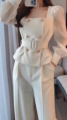 Wide Leg Pant Suit, 파티 드레스, Everyday Fashion Outfits, Woman Suit Fashion, Quick Outfits, Classy Work Outfits, Stylish Work Outfits, Modest Fashion Outfits, Looks Chic