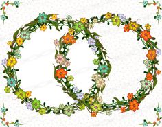 a peace sign made out of flowers and leaves