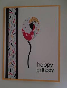 a birthday card with an image of a woman holding a balloon