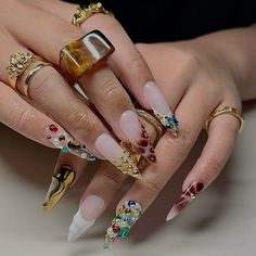 Jewelry Accessories Aesthetic, Boho Nails, Hard Nails, Vintage Nails, Nails Jewelry, Studded Nails, Accessories Aesthetic, Self Taught, Nails Only