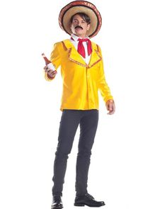 a man in a yellow suit and sombrero