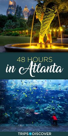 an aquarium with the words 48 hours in atlanta