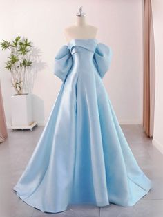 Blue Long Formal Dress, Deb Ball, Dress Blue Long, Blue Long Prom Dress, Prom Dress Blue, Queen Outfits, Banquet Dresses, Floor Length Prom Dresses, Blue Evening Dresses