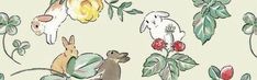 an animal themed wallpaper with flowers and animals