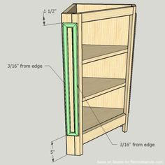 the plans for a bookcase are shown