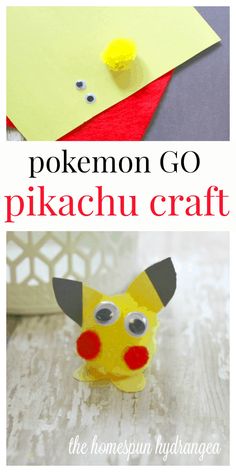 the pokemon go paper craft is made with construction paper and glue