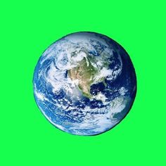 the earth as seen from space on a green screen with clippings in place