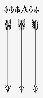 four arrows with different shapes and sizes