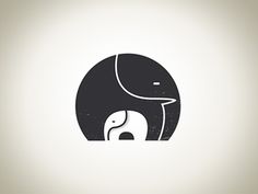 an elephant and its baby are depicted in this logo