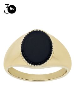 14x10mm Oval Black Onyx 18k Yellow Gold Over Sterling Silver Men's Ring. Measures Approximately 0.46"L x 0.61"W. Not sizeable. Sterling Silver Mens Rings, Mens Silver Rings, Sterling Silver Mens, Men's Ring, Silver Man, Black Onyx, Onyx, 18k Gold, Rings For Men