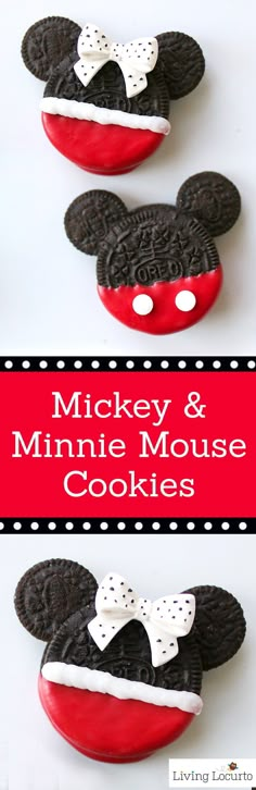 mickey and minnie mouse cookies are on display