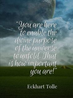 an image with the quote you are here to enable the divine purpose of the universe