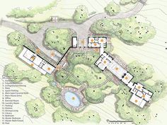 a plan for a residential complex with lots of trees