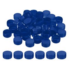 blue plastic caps with nozzles are shown on a white background for use in crafts