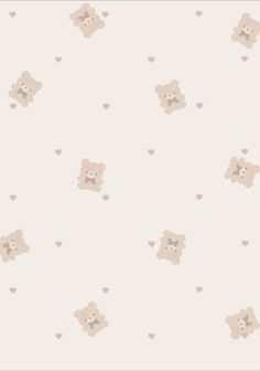 a teddy bear wallpaper with hearts on it