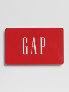 a red sticker with the word gap on it