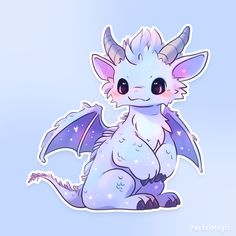 a cute little dragon sitting on the ground