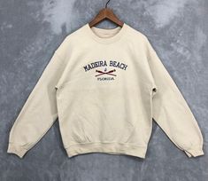 Madeira Beach Florida, Beach Crewneck, City Sweatshirt, Madeira Beach, Beach Sweatshirt, Hacks Clothes, Beach City, Embroidery Sweatshirt, Clothing Hacks