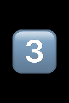 the number three is shown in this blue square button with white letters on it's side