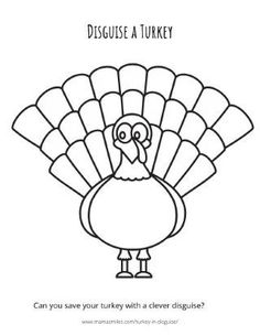 a black and white thanksgiving card with a cartoon turkey on it's head, which says