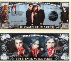 two tickets with vampire characters on them