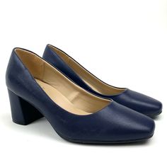 Naturalizer Warner Navy Square Toe Heels. New Without Box. Size 6 Wide. Navy Block Heels, Naturalizer Shoes, Square Toe Heels, Block Heels, Shoes Women Heels, Shoes Heels, Shoe Accessories, Square, Pumps