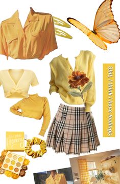 Honey Yellow Outfit, Yellow Inspired Outfits, Yellow Academia Outfit, Honey Core Outfits, Honey Core Aesthetic Outfits, Yellow Academia Aesthetic, Yellow Winter Outfits, Yellow Aesthetic Outfits, Hufflepuff Wardrobe