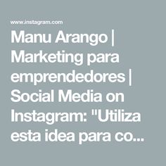 the words manu arago marketing para empreenddores social media on instagram