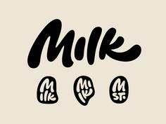 milk street logo concept Retro Logo Branding, Cool Logos Retro, Typographic Logo Design Branding, Boba Shop Logo, Cute Typography Logo, Merch Graphic Design, Gender Neutral Branding, Wellness Logo Design Inspiration, Hipster Branding