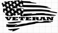 an american flag with the word veteran written on it in black and white, against a grid background