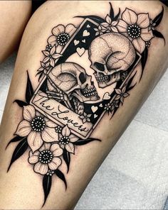 Skulls In Love Tattoo, Wiccan Sleeve Tattoos For Women, Flower Tattoos For Women Stencil, Tara Cards Tattoo, Nature Tattoos Neo Traditional, Vfd Eye Tattoo, Top Of Hand Tattoos For Women Unique, Cool Witchy Tattoos, Tattoo Cover Up Ideas For Women Ankle