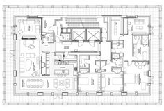 the floor plan for an office building with two floors and three rooms, all in one room