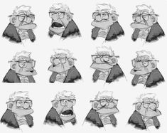 some cartoon character poses for animation