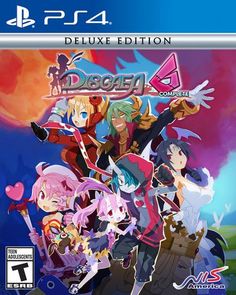 an image of the cover art for disgua 4 complete with characters from various games