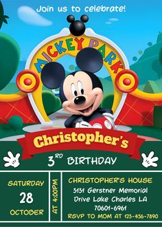 the mickey mouse birthday party is going on