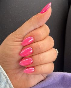 Bold Summer Nails, Clean Summer Nails, Pink Summer Nails, Nail Glam, Pink Nail Colors, Pink Chrome Nails, Summer Nail Designs, Chrome Nails Designs, Chrome Nail