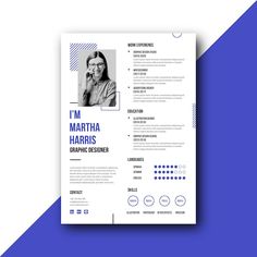 a professional resume template with blue and white colors