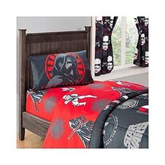 star wars bedding set with darth vader and skull on the coverlet